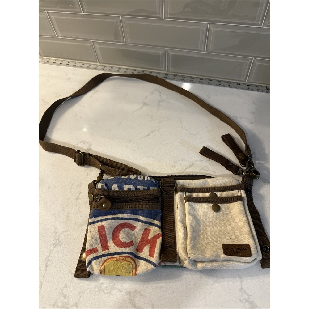 Selina Vaughan Studios Vintage Seed Sack Canvas Cross Body Fanny Pack Waist Bag